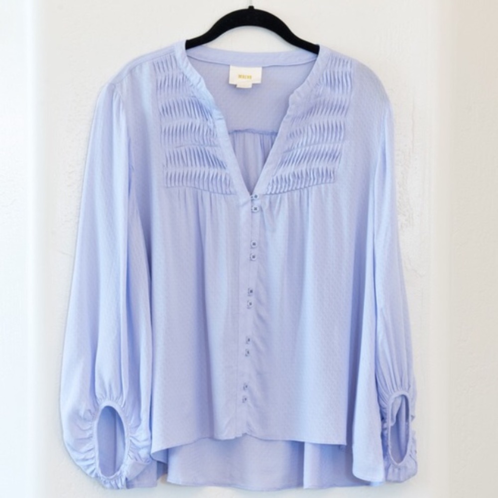 Maeve ANTHROPOLOGIE boho pintuck peasant blouse